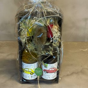 Gavekurv med vin fra Rhone