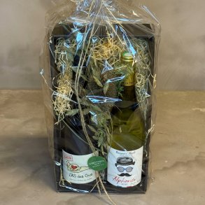 Gavekurv med vin fra Bourgogne